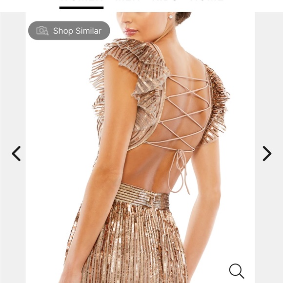 Mac Duggal Dress Sequin cut out Lace up gown - Picture 2 of 14